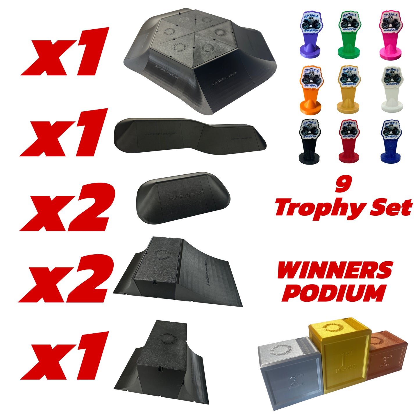 Track Set w/ Winners Podium & Trophy Set