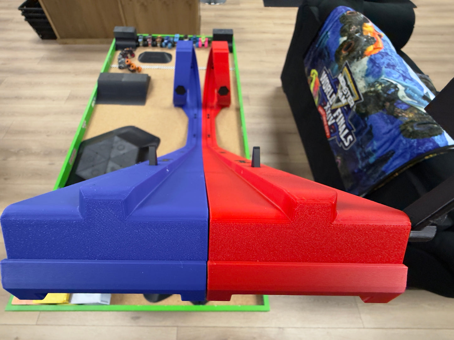 OurTime4Adventures Double Loop monster truck track - Red & Blue